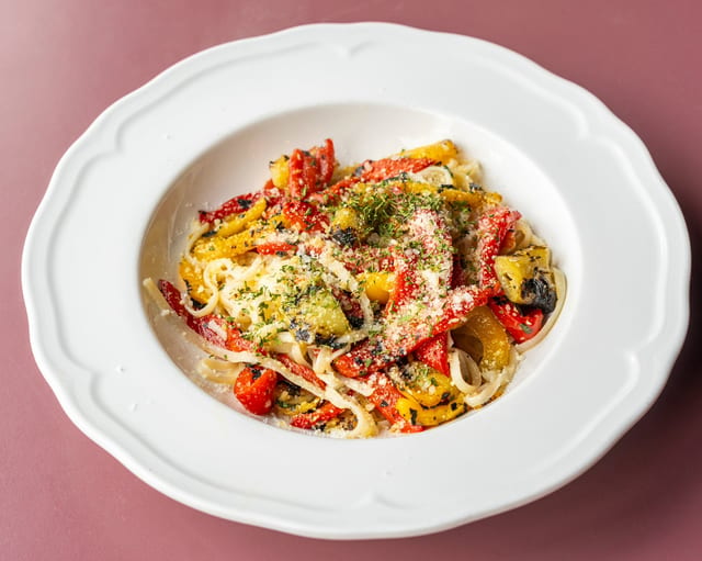 Linguini & Peppers (Gluten Free).