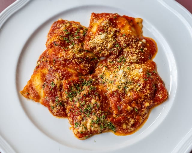 Housemade Ravioli Marinara.