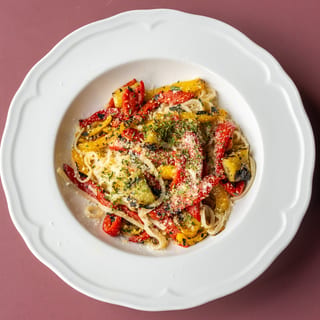 Linguini with Peppers (Vegan)