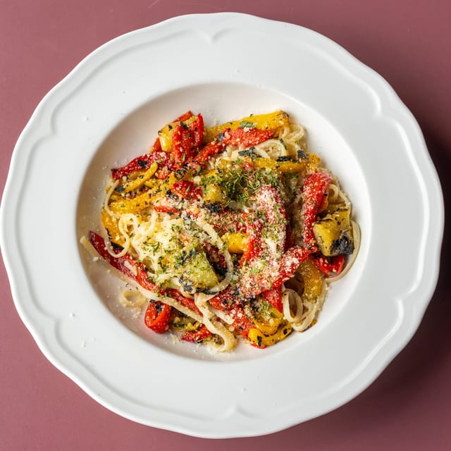 Linguini with Peppers.