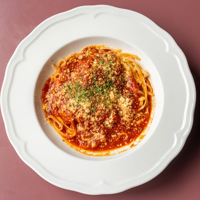 Linguini Bolognese (Gluten Free).