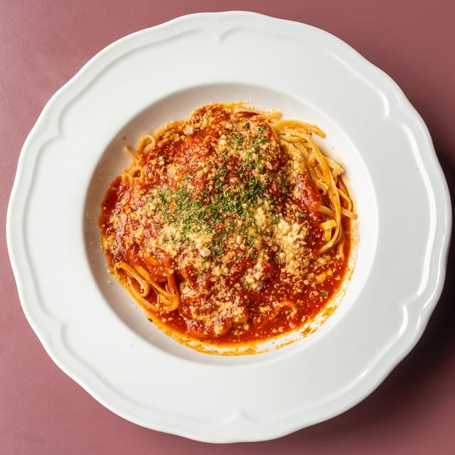Linguini with Bolognese Sauce.