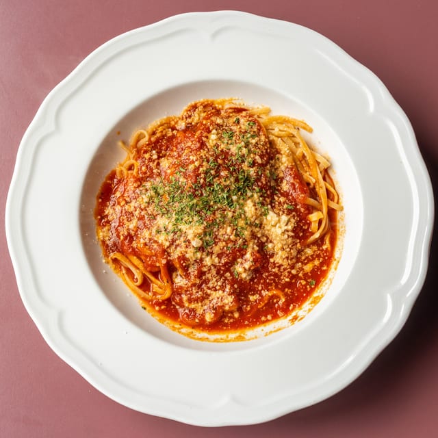 Linguini with Bolognese Sauce.